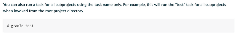 Gradle CLI documentation screenshot