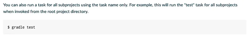 Gradle CLI documentation screenshot